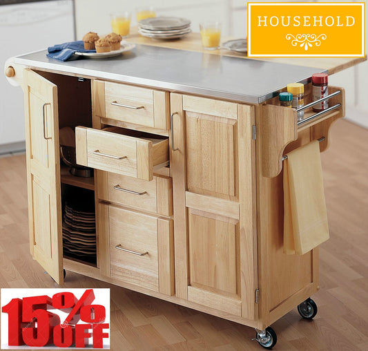 Rustic Movable Kitchen Island